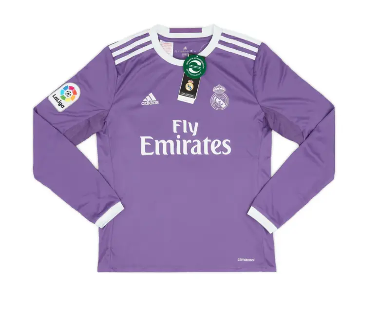 2016-17 Real Madrid CF Away Long Sleeve Kit (S, Champions League, Player Version)