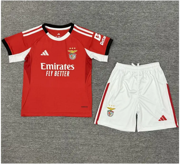 2025/26 Benfica Home Short Sleeve Jersey for Kids (105)