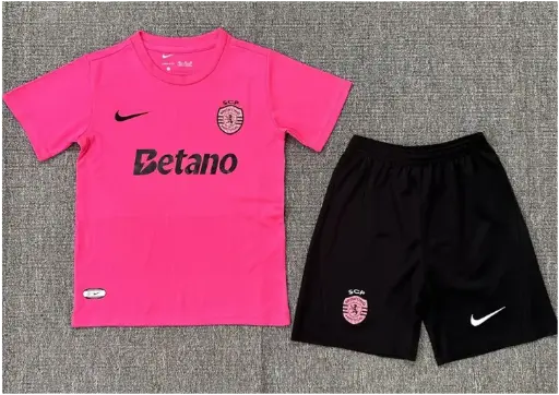 2024/25 Sporting CP Lisbon Pink Special Short-Sleeved Jersey for Kids
